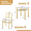 image:imageGiantex 5Piece Dining Table Set 40 Round Kitchen Table amp Chairs with Storage Rack amp Metal Frame SpaceSaving Dinette Furniture for Small Space Dining Room Breakfast Nook Apartment WhiteGoldWhite  Gold