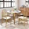 image:imageGiantex 5Piece Dining Table Set 40 Round Kitchen Table amp Chairs with Storage Rack amp Metal Frame SpaceSaving Dinette Furniture for Small Space Dining Room Breakfast Nook Apartment WhiteGoldWhite  Gold