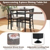image:imageGiantex 5Piece Dining Table Set 40 Round Kitchen Table amp Chairs with Storage Rack amp Metal Frame SpaceSaving Dinette Furniture for Small Space Dining Room Breakfast Nook Apartment WhiteGoldBrown  Black