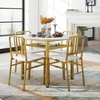 image:imageGiantex 5Piece Dining Table Set 40 Round Kitchen Table amp Chairs with Storage Rack amp Metal Frame SpaceSaving Dinette Furniture for Small Space Dining Room Breakfast Nook Apartment WhiteGoldWhite  Gold