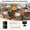 image:imageGiantex 5Piece Dining Table Set 40 Round Kitchen Table amp Chairs with Storage Rack amp Metal Frame SpaceSaving Dinette Furniture for Small Space Dining Room Breakfast Nook Apartment WhiteGoldBrown  Black