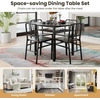 image:imageGiantex 5Piece Dining Table Set 40 Round Kitchen Table amp Chairs with Storage Rack amp Metal Frame SpaceSaving Dinette Furniture for Small Space Dining Room Breakfast Nook Apartment WhiteGoldGray  Black