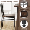 image:imageGiantex 5Piece Dining Table Set 40 Round Kitchen Table amp Chairs with Storage Rack amp Metal Frame SpaceSaving Dinette Furniture for Small Space Dining Room Breakfast Nook Apartment WhiteGoldBrown  Black