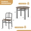 image:imageGiantex 5Piece Dining Table Set 40 Round Kitchen Table amp Chairs with Storage Rack amp Metal Frame SpaceSaving Dinette Furniture for Small Space Dining Room Breakfast Nook Apartment WhiteGoldBrown  Black