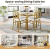 image:imageGiantex 5Piece Dining Table Set 40 Round Kitchen Table amp Chairs with Storage Rack amp Metal Frame SpaceSaving Dinette Furniture for Small Space Dining Room Breakfast Nook Apartment WhiteGoldWhite  Gold