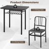 image:imageGiantex 5Piece Dining Table Set 40 Round Kitchen Table amp Chairs with Storage Rack amp Metal Frame SpaceSaving Dinette Furniture for Small Space Dining Room Breakfast Nook Apartment WhiteGoldGray  Black