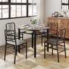 image:imageGiantex 5Piece Dining Table Set 40 Round Kitchen Table amp Chairs with Storage Rack amp Metal Frame SpaceSaving Dinette Furniture for Small Space Dining Room Breakfast Nook Apartment WhiteGoldGray  Black