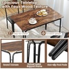 image:imageGiantex 5Piece Dining Table Set for 4 43Inches Rectangular Kitchen Table amp 4 Armless Chairs with Upholstered Seat Metal Frame SpaceSaving Dinette Set for Living Room Rustic BrownBlackTable 43 x 275 x 30
