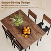 image:imageGiantex 5Piece Dining Table Set for 4 43Inches Rectangular Kitchen Table amp 4 Armless Chairs with Upholstered Seat Metal Frame SpaceSaving Dinette Set for Living Room Rustic BrownBlackTable 435 x 275 x 30