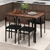 image:imageGiantex 5Piece Dining Table Set for 4 43Inches Rectangular Kitchen Table amp 4 Armless Chairs with Upholstered Seat Metal Frame SpaceSaving Dinette Set for Living Room Rustic BrownBlackTable 435 x 275 x 30