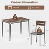 image:imageGiantex 5Piece Dining Table Set for 4 43Inches Rectangular Kitchen Table amp 4 Armless Chairs with Upholstered Seat Metal Frame SpaceSaving Dinette Set for Living Room Rustic BrownBlackTable 43 x 275 x 30