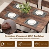 image:imageGiantex 5Piece Dining Table Set for 4 43Inches Rectangular Kitchen Table amp 4 Armless Chairs with Upholstered Seat Metal Frame SpaceSaving Dinette Set for Living Room Rustic BrownBlackTable 435 x 275 x 30