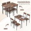 image:imageGiantex 5Piece Dining Table Set for 4 43Inches Rectangular Kitchen Table amp 4 Armless Chairs with Upholstered Seat Metal Frame SpaceSaving Dinette Set for Living Room Rustic BrownBlackTable 43 x 28 x 30