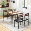 image:imageGiantex 5Piece Dining Table Set for 4 43Inches Rectangular Kitchen Table amp 4 Armless Chairs with Upholstered Seat Metal Frame SpaceSaving Dinette Set for Living Room Rustic BrownBlackTable 43 x 275 x 30