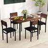 image:imageGiantex 5Piece Dining Table Set for 4 43Inches Rectangular Kitchen Table amp 4 Armless Chairs with Upholstered Seat Metal Frame SpaceSaving Dinette Set for Living Room Rustic BrownBlackTable 435 x 275 x 30