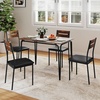 image:imageGiantex 5Piece Dining Table Set for 4 43Inches Rectangular Kitchen Table amp 4 Armless Chairs with Upholstered Seat Metal Frame SpaceSaving Dinette Set for Living Room Rustic BrownBlackTable 43 x 275 x 30