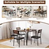 image:imageGiantex 5Piece Dining Table Set for 4 43Inches Rectangular Kitchen Table amp 4 Armless Chairs with Upholstered Seat Metal Frame SpaceSaving Dinette Set for Living Room Rustic BrownBlackTable 43 x 275 x 30
