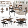 image:imageGiantex 5Piece Dining Table Set for 4 43Inches Rectangular Kitchen Table amp 4 Armless Chairs with Upholstered Seat Metal Frame SpaceSaving Dinette Set for Living Room Rustic BrownBlackTable 43 x 275 x 30