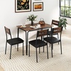 image:imageGiantex 5Piece Dining Table Set for 4 43Inches Rectangular Kitchen Table amp 4 Armless Chairs with Upholstered Seat Metal Frame SpaceSaving Dinette Set for Living Room Rustic BrownBlackTable 43 x 275 x 30