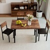 image:imageGiantex 5Piece Dining Table Set for 4 43Inches Rectangular Kitchen Table amp 4 Armless Chairs with Upholstered Seat Metal Frame SpaceSaving Dinette Set for Living Room Rustic BrownBlackTable 435 x 275 x 30