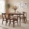 image:imageGiantex 5Piece Dining Table Set for 4 MidCentury Modern Kitchen Table and Chairs Set with Solid Rubber Wood Frame Wooden Dinette Set for Small Space Dining Room Breakfast Nook