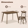 image:imageGiantex 5Piece Dining Table Set for 4 MidCentury Modern Kitchen Table and Chairs Set with Solid Rubber Wood Frame Wooden Dinette Set for Small Space Dining Room Breakfast Nook