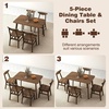 image:imageGiantex 5Piece Dining Table Set for 4 MidCentury Modern Kitchen Table and Chairs Set with Solid Rubber Wood Frame Wooden Dinette Set for Small Space Dining Room Breakfast Nook