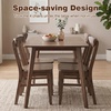 image:imageGiantex 5Piece Dining Table Set for 4 MidCentury Modern Kitchen Table and Chairs Set with Solid Rubber Wood Frame Wooden Dinette Set for Small Space Dining Room Breakfast Nook