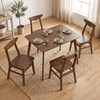 image:imageGiantex 5Piece Dining Table Set for 4 MidCentury Modern Kitchen Table and Chairs Set with Solid Rubber Wood Frame Wooden Dinette Set for Small Space Dining Room Breakfast Nook