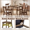 image:imageGiantex 5Piece Dining Table Set for 4 MidCentury Modern Kitchen Table and Chairs Set with Solid Rubber Wood Frame Wooden Dinette Set for Small Space Dining Room Breakfast Nook