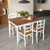 image:imageGiantex 7Piece Dining Table Set for 6 Rectangular 60inches Kitchen Table and 6 Dining Chairs with Rubber Wood Legs Protective Foot Pads Farmhouse Dinette Set for Dining Room Restaurant GrayBrown