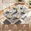 image:imageGiantex 7Piece Dining Table Set for 6 Rectangular 60inches Kitchen Table and 6 Dining Chairs with Rubber Wood Legs Protective Foot Pads Farmhouse Dinette Set for Dining Room Restaurant GrayGrey