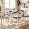 image:imageGiantex 7Piece Dining Table Set for 6 Rectangular 60inches Kitchen Table and 6 Dining Chairs with Rubber Wood Legs Protective Foot Pads Farmhouse Dinette Set for Dining Room Restaurant GrayGrey