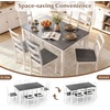 image:imageGiantex 7Piece Dining Table Set for 6 Rectangular 60inches Kitchen Table and 6 Dining Chairs with Rubber Wood Legs Protective Foot Pads Farmhouse Dinette Set for Dining Room Restaurant GrayGrey