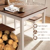 image:imageGiantex 7Piece Dining Table Set for 6 Rectangular 60inches Kitchen Table and 6 Dining Chairs with Rubber Wood Legs Protective Foot Pads Farmhouse Dinette Set for Dining Room Restaurant GrayBrown