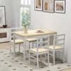 image:imageGiantex 7Piece Dining Table Set for 6 Rectangular 60inches Kitchen Table and 6 Dining Chairs with Rubber Wood Legs Protective Foot Pads Farmhouse Dinette Set for Dining Room Restaurant GrayBeige