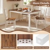 image:imageGiantex 7Piece Dining Table Set for 6 Rectangular 60inches Kitchen Table and 6 Dining Chairs with Rubber Wood Legs Protective Foot Pads Farmhouse Dinette Set for Dining Room Restaurant GrayBrown
