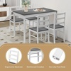 image:imageGiantex 7Piece Dining Table Set for 6 Rectangular 60inches Kitchen Table and 6 Dining Chairs with Rubber Wood Legs Protective Foot Pads Farmhouse Dinette Set for Dining Room Restaurant GrayGrey