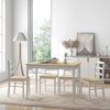 image:imageGiantex 7Piece Dining Table Set for 6 Rectangular 60inches Kitchen Table and 6 Dining Chairs with Rubber Wood Legs Protective Foot Pads Farmhouse Dinette Set for Dining Room Restaurant GrayBeige