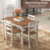 image:imageGiantex 7Piece Dining Table Set for 6 Rectangular 60inches Kitchen Table and 6 Dining Chairs with Rubber Wood Legs Protective Foot Pads Farmhouse Dinette Set for Dining Room Restaurant GrayBrown