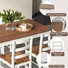 image:imageGiantex 7Piece Dining Table Set for 6 Rectangular 60inches Kitchen Table and 6 Dining Chairs with Rubber Wood Legs Protective Foot Pads Farmhouse Dinette Set for Dining Room Restaurant GrayBrown