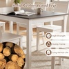 image:imageGiantex 7Piece Dining Table Set for 6 Rectangular 60inches Kitchen Table and 6 Dining Chairs with Rubber Wood Legs Protective Foot Pads Farmhouse Dinette Set for Dining Room Restaurant GrayGrey