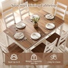 image:imageGiantex 7Piece Dining Table Set for 6 Rectangular 60inches Kitchen Table and 6 Dining Chairs with Rubber Wood Legs Protective Foot Pads Farmhouse Dinette Set for Dining Room Restaurant GrayBrown