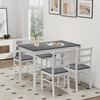 image:imageGiantex 7Piece Dining Table Set for 6 Rectangular 60inches Kitchen Table and 6 Dining Chairs with Rubber Wood Legs Protective Foot Pads Farmhouse Dinette Set for Dining Room Restaurant GrayGrey