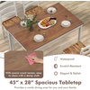 image:imageGiantex 7Piece Dining Table Set for 6 Rectangular 60inches Kitchen Table and 6 Dining Chairs with Rubber Wood Legs Protective Foot Pads Farmhouse Dinette Set for Dining Room Restaurant GrayBrown