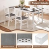 image:imageGiantex 7Piece Dining Table Set for 6 Rectangular 60inches Kitchen Table and 6 Dining Chairs with Rubber Wood Legs Protective Foot Pads Farmhouse Dinette Set for Dining Room Restaurant GrayGrey
