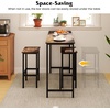 image:imageGiantex Bar Table and Chairs Set for 2 475 Pub Table with 2 Stools Sturdy Metal Frame amp Footrest Counter Height Kitchen Table Set for Small Space Breakfast Nook Dining Room Apartment BrownBrown