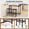 image:imageGiantex Bar Table and Chairs Set for 2 475 Pub Table with 2 Stools Sturdy Metal Frame amp Footrest Counter Height Kitchen Table Set for Small Space Breakfast Nook Dining Room Apartment BrownBrown