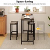 image:imageGiantex Bar Table and Chairs Set for 2 475 Pub Table with 2 Stools Sturdy Metal Frame amp Footrest Counter Height Kitchen Table Set for Small Space Breakfast Nook Dining Room Apartment BrownGrey