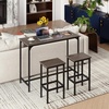 image:imageGiantex Bar Table and Chairs Set for 2 475 Pub Table with 2 Stools Sturdy Metal Frame amp Footrest Counter Height Kitchen Table Set for Small Space Breakfast Nook Dining Room Apartment BrownGrey